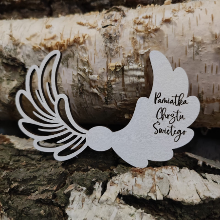 Skrzydła Pamiątka Chrztu Świętego BIAŁE 10 cm