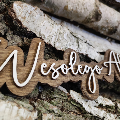 Napis Przestrzenny Wesołego Alleluja 30/35 cm 2