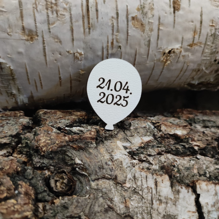 Balonik z datą BIAŁY