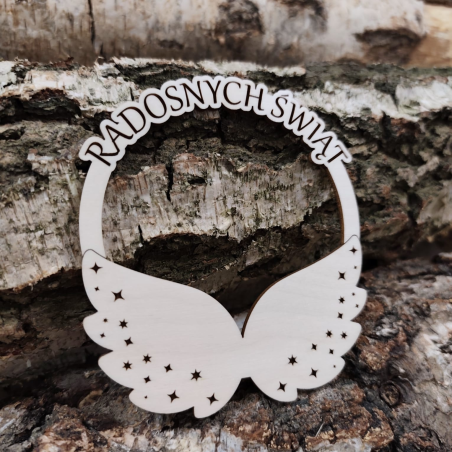 Obręcz ze skrzydłami Radosnych Świąt