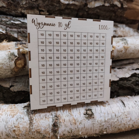Skarbonka Wykreślanka - wyzwanie 10 zł
