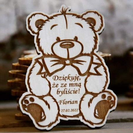 Podziękowanie za obecność- magnes Miś