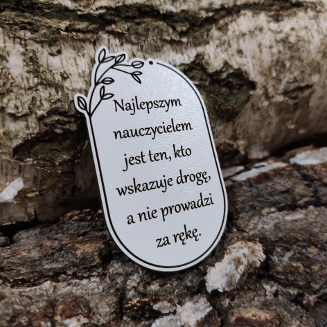 Tabliczka z cytatem dla nauczyciela BIAŁA