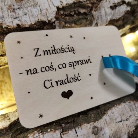 Drewniany bon podarunkowy na banknoty B1