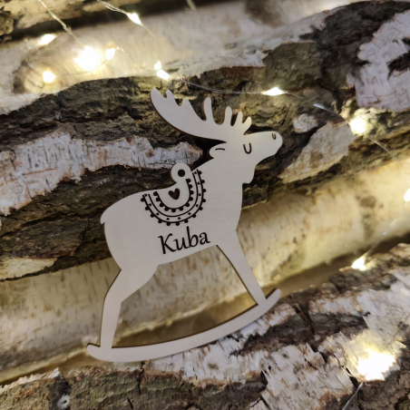 Drewniana bombka Łoś