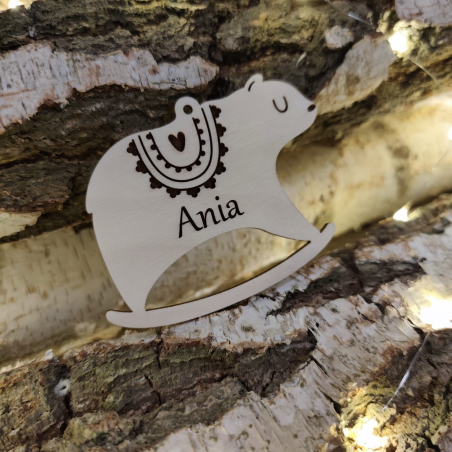 Drewniana bombka Miś