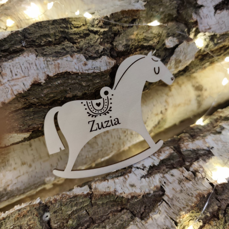 Drewniana bombka Konik