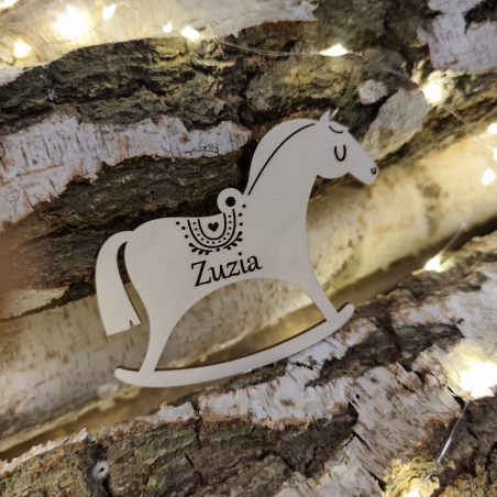 Drewniana bombka Konik