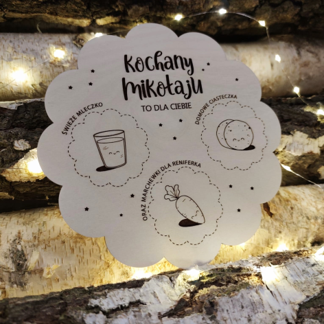 Drewniany talerzyk dla Mikołaja M1