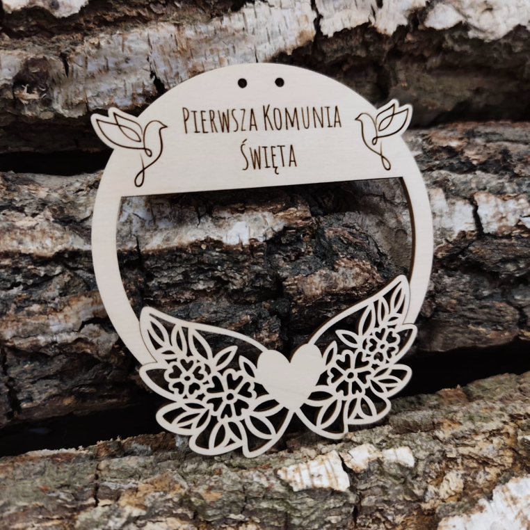 Obręcz Pierwsza Komunia Święta 12 cm