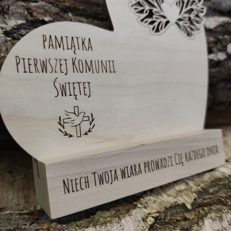 Baza Serce na podstawce Pamiątka I Komunii Świętej M2