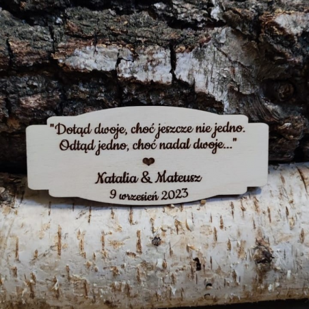 Tabliczka ślubna cytat