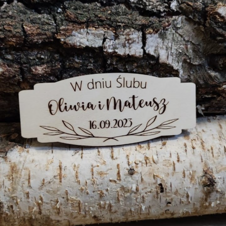 Tabliczka- W Dniu Ślubu + imiona