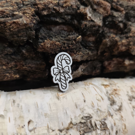 Świąteczny dekor do aniołka Cukrowa laska Biały