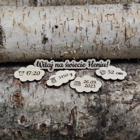 Metryczka - Witaj na świecie + chmurki