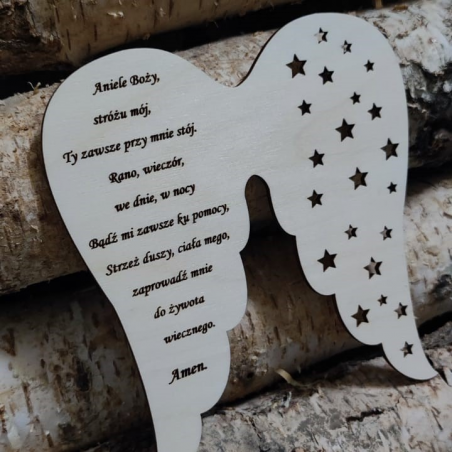 Skrzydła z modlitwą- gwiazdki