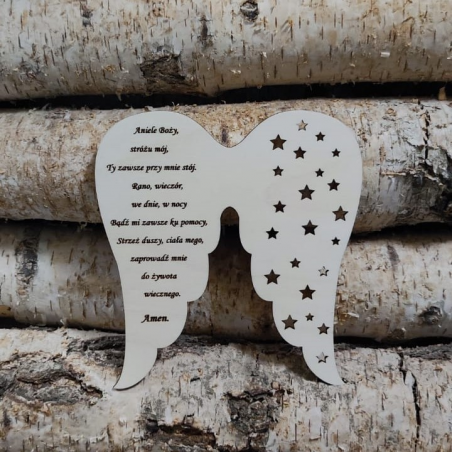 Skrzydła z modlitwą- gwiazdki