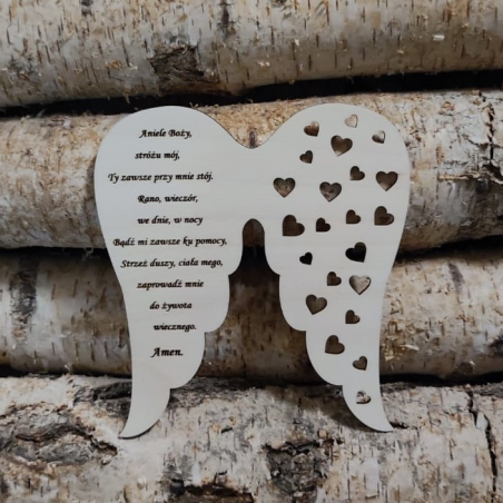 Skrzydła z modlitwą- serduszka