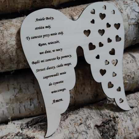 Skrzydła z modlitwą- serduszka