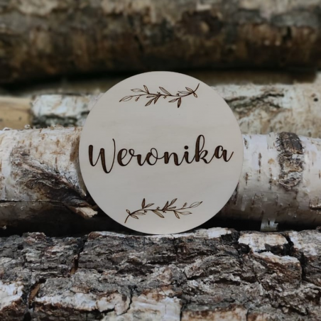 Tabliczka gałązki + imię