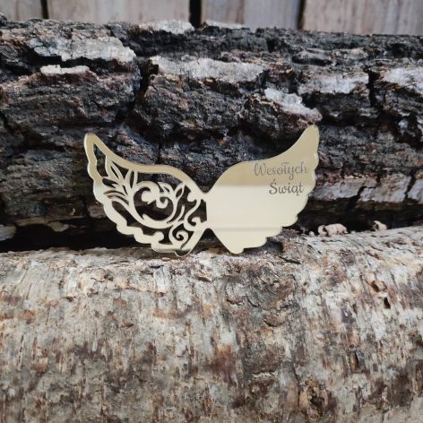 Skrzydła Wesołych Świąt - złote/srebrne/brudny róż warianty 2