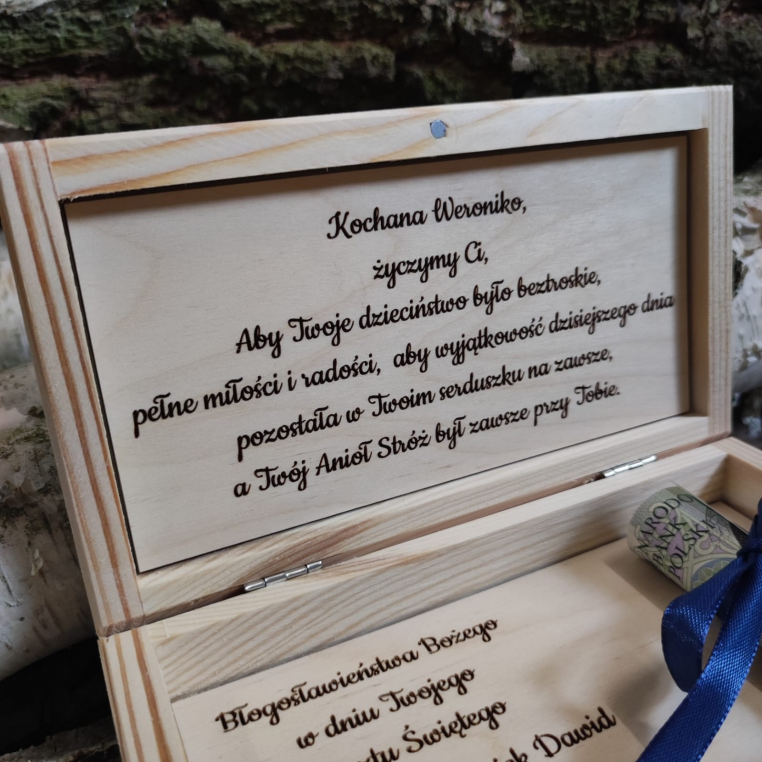 Pudełko na banknoty z życzeniami i wstążeczką -...