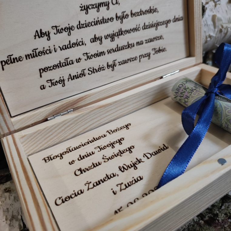 Pudełko na banknoty z życzeniami i wstążeczką -...