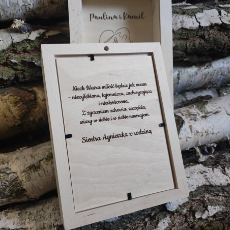 Skarbonka drewniana - Ślubna, Para Młoda