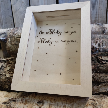 Skarbonka drewniana - cytat