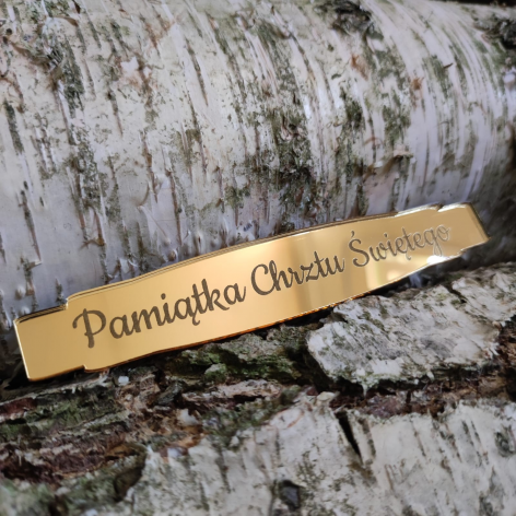 Tabliczka Pamiątka Chrztu Świętego - Złota 2
