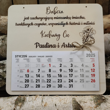Kalendarz dla Babci / Dziadka/ Dziadków kwiaty