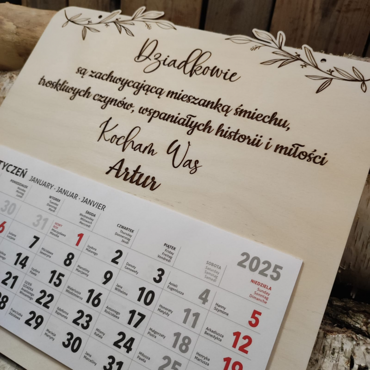 Kalendarz dla Babci / Dziadka/ Dziadków gałązki