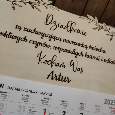 Kalendarz dla Babci / Dziadka/ Dziadków gałązki 2
