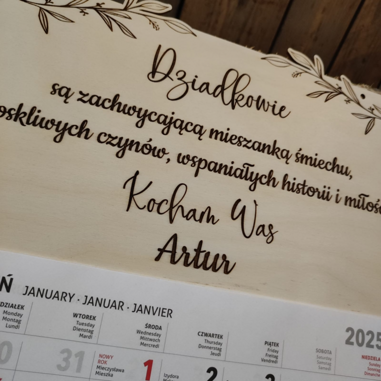 Kalendarz dla Babci / Dziadka/ Dziadków gałązki